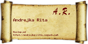 Andrejka Rita névjegykártya